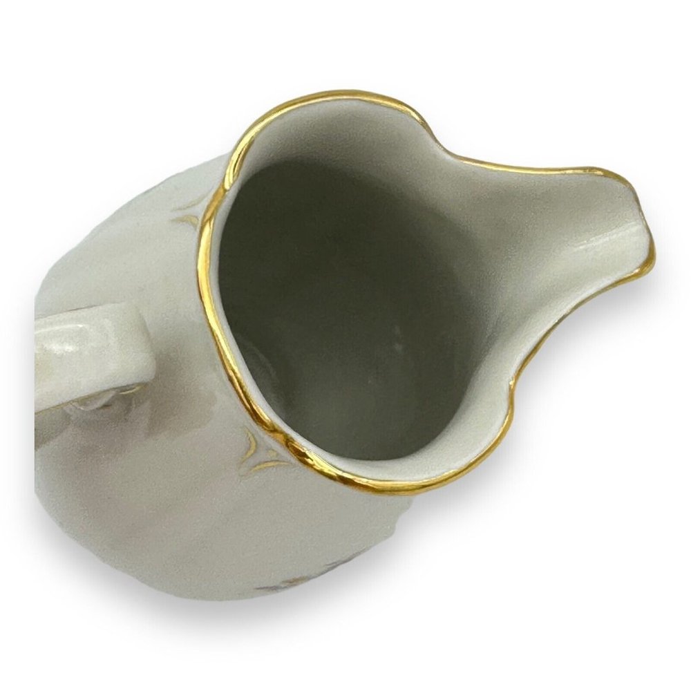 VTG Porcelain Creamer‎ Germany US Zone Double Side Floral Designs Gold Trim 4.5" - Picture 7 of 11